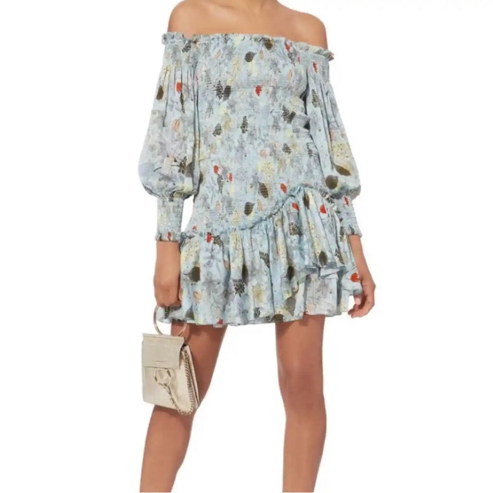 Intermix [Alexis]- Light Blue Floral Mini Dress- Size XS